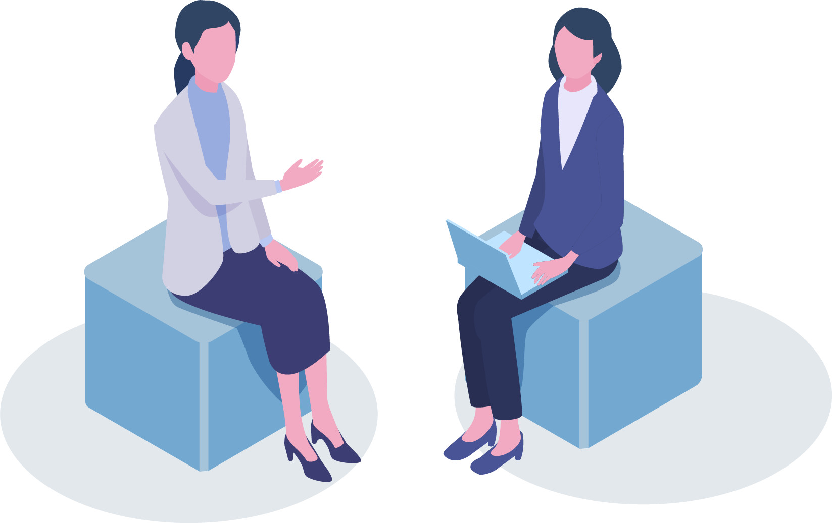 会話する女性のイラスト